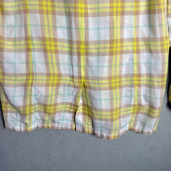 Rag & bone Women’s Margot Blazer Yellow Plaid 100% Cotton size 10 NWOT - Picture 10 of 12